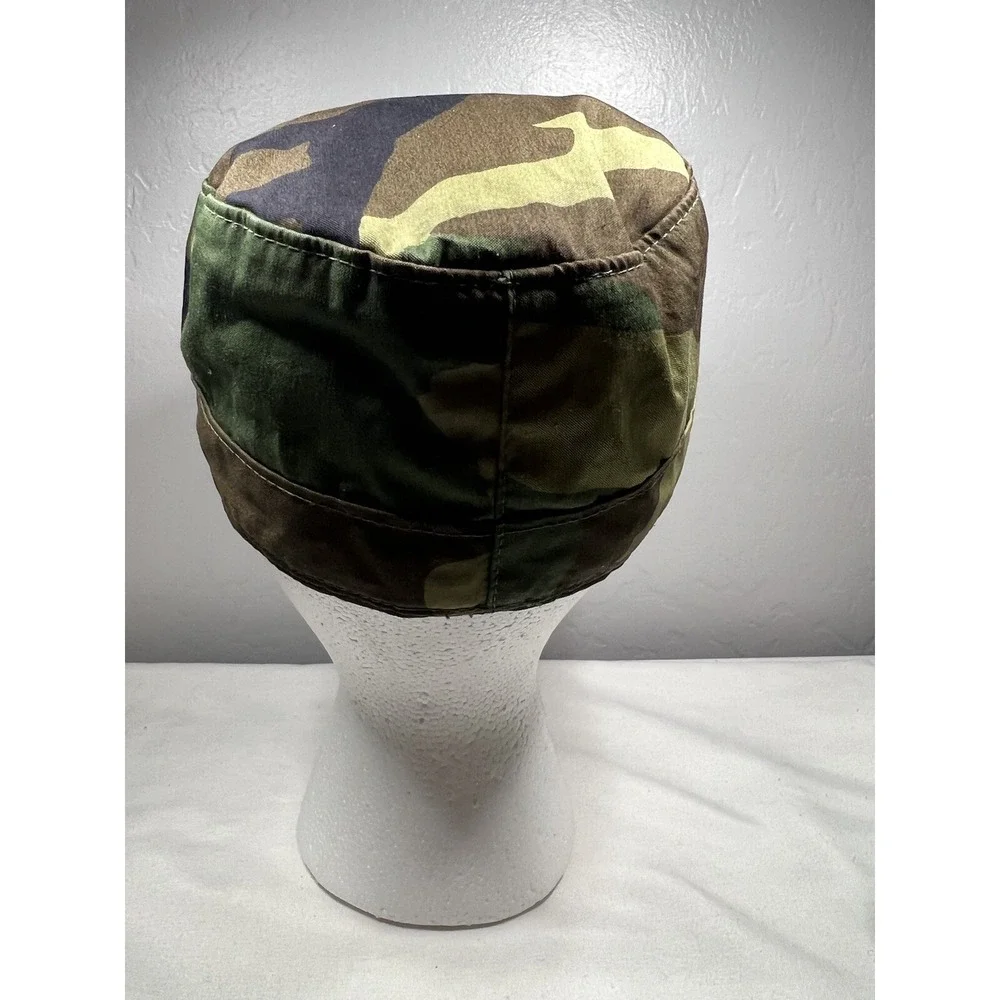 Vintage Army Cap Sz 6 3/4 Woodland Camo Pattern Ear Flaps Hat‎ Military Issued
